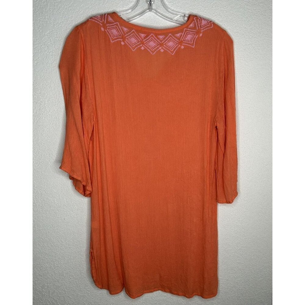 Lilly Pulitzer Target Cover Up Womens M Peach Embroidered Geometric Beach Tunic - Picture 2 of 12